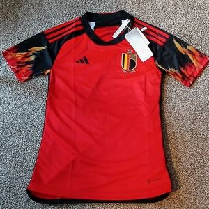 Adidas Aeroready Royal Belgium Soccer Jersey Youth Size 2XS (NWT)